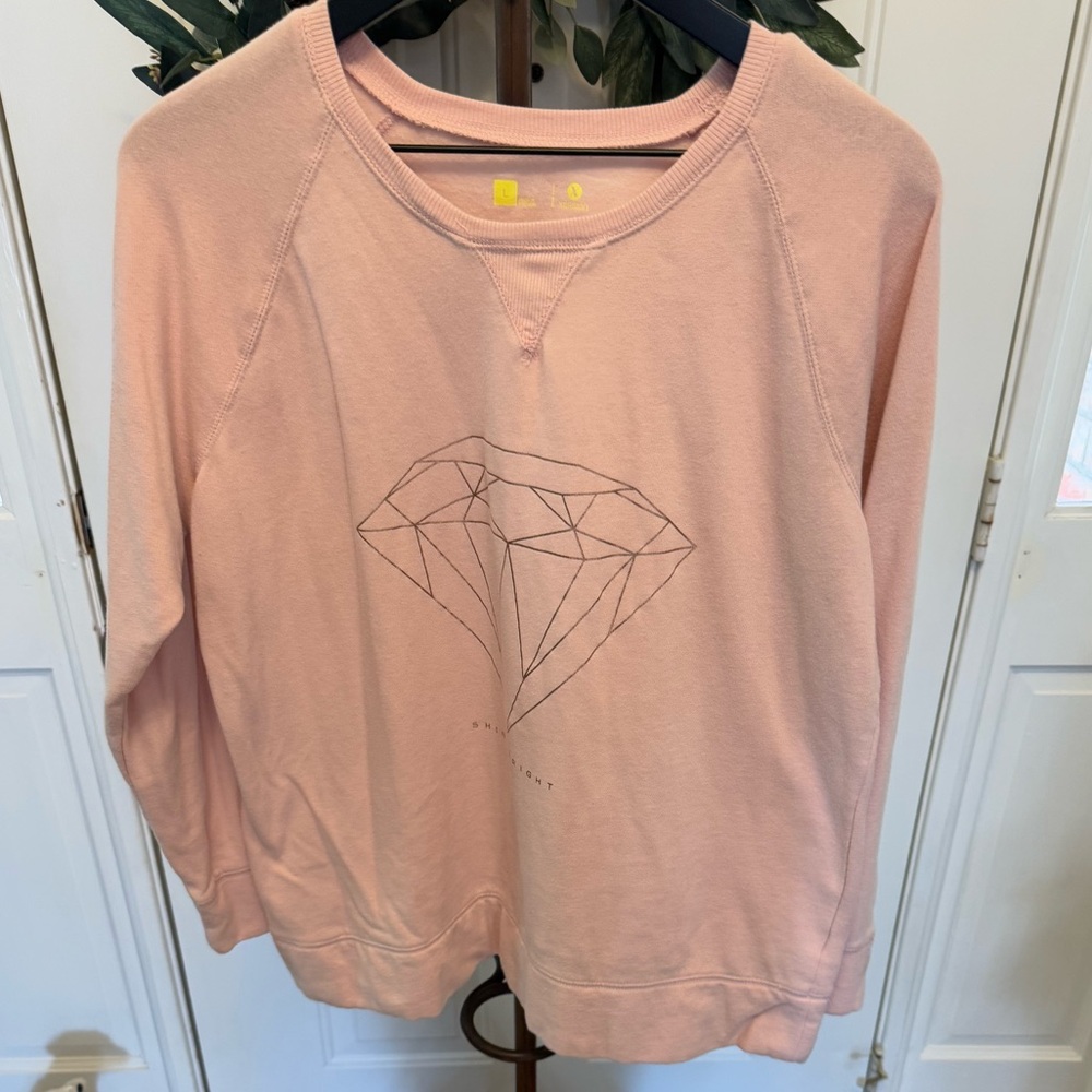 Xersion Light Pink Diamond Lightweight Sweatshirt LS L